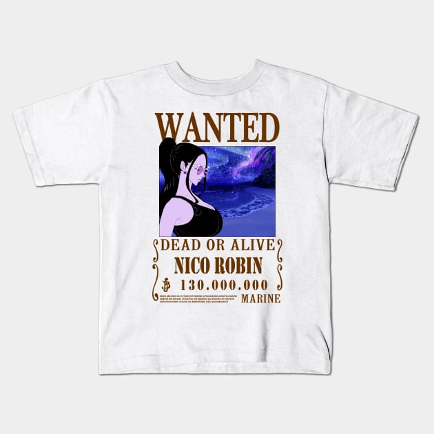 Nico Robin One Piece Wanted Kids T-Shirt by Teedream